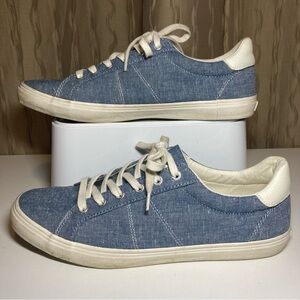 Old Navy Chambray Women’s 8 Canvas Denim Lace Up Casual Sneaker Low Flat Shoe